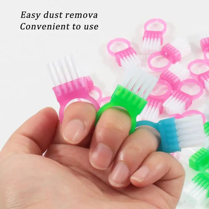 10Pcs Mini Ring Nail Dust Cleaning Brush Soft Hair DIY Nails Brushes Professional Dust Cleaning Make Up Brush Manicure Care Tool Peaceful Pleasures Health and Wellness