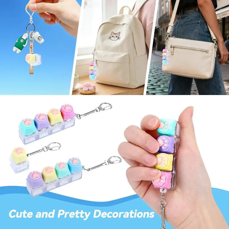 Cat Paw LED Clicker Keychain – Fidget Toy for Stress & Anxiety