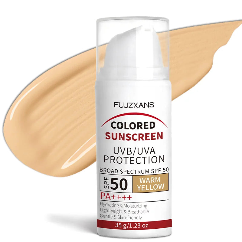 Tinted Sunscreen-Instant Glass Skin Glow BB Cream With SPF 50, Natural Glow,Waterproof, Warm Yellow Tone That Adapts To Skin Peaceful Pleasures Health and Wellness