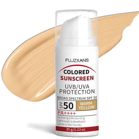 Tinted Sunscreen-Instant Glass Skin Glow BB Cream With SPF 50, Natural Glow,Waterproof, Warm Yellow Tone That Adapts To Skin Peaceful Pleasures Health and Wellness