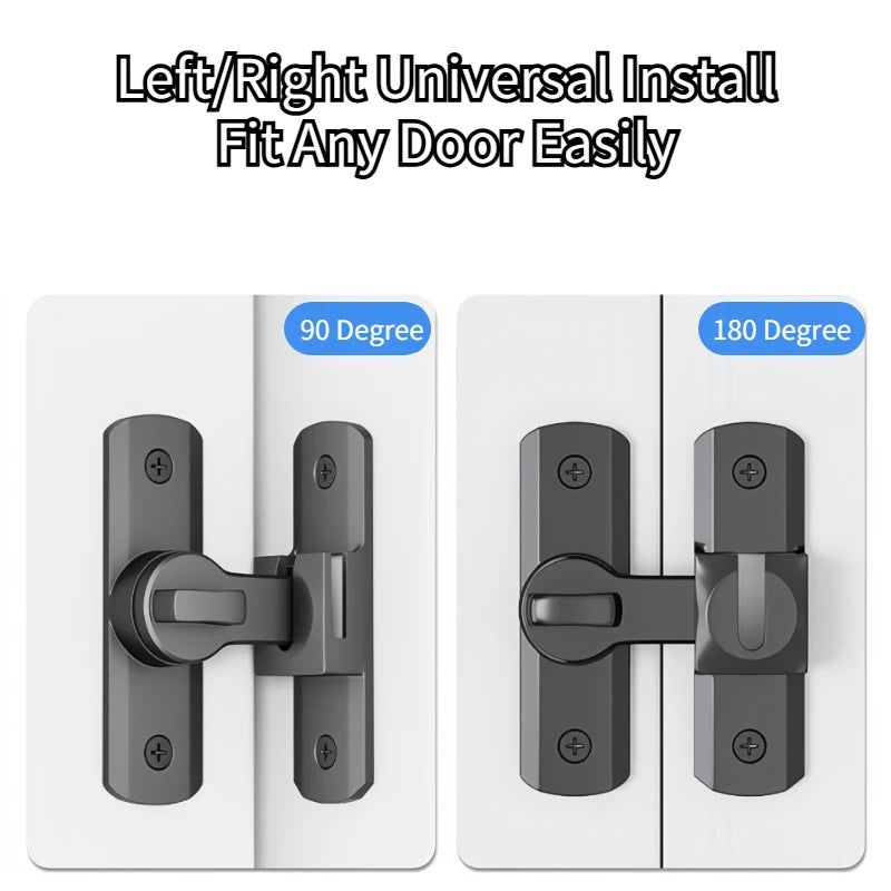 90/180 Degree Flip Door Lock Home Security Sliding Door Latch Small Gate Latches Hardware Anti-theft Lock Zinc Alloy Door Bolts Peaceful Pleasures Health and Wellness