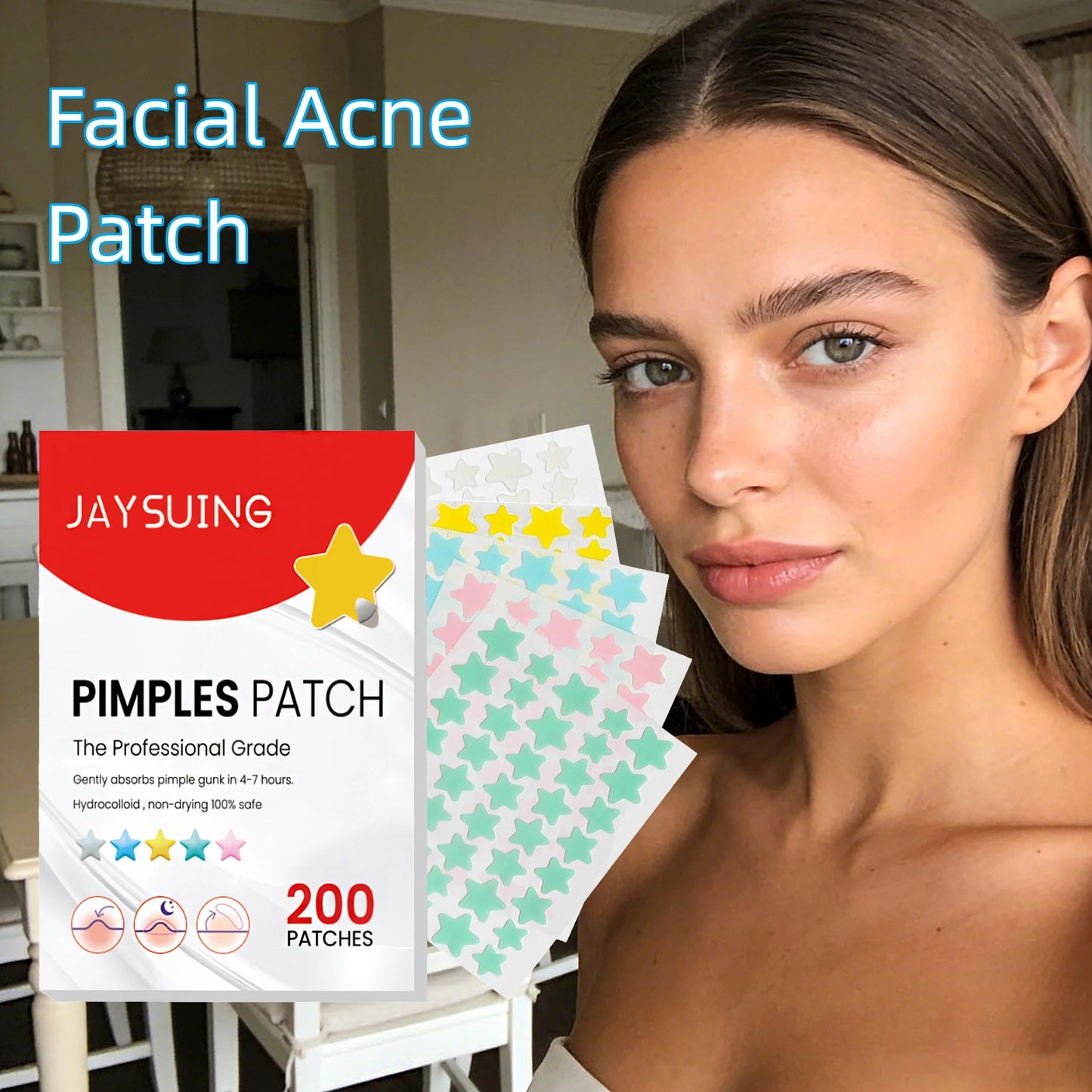 Jaysuing Hydrocolloid Acne Patches 200 Pcs | Blemish Dots