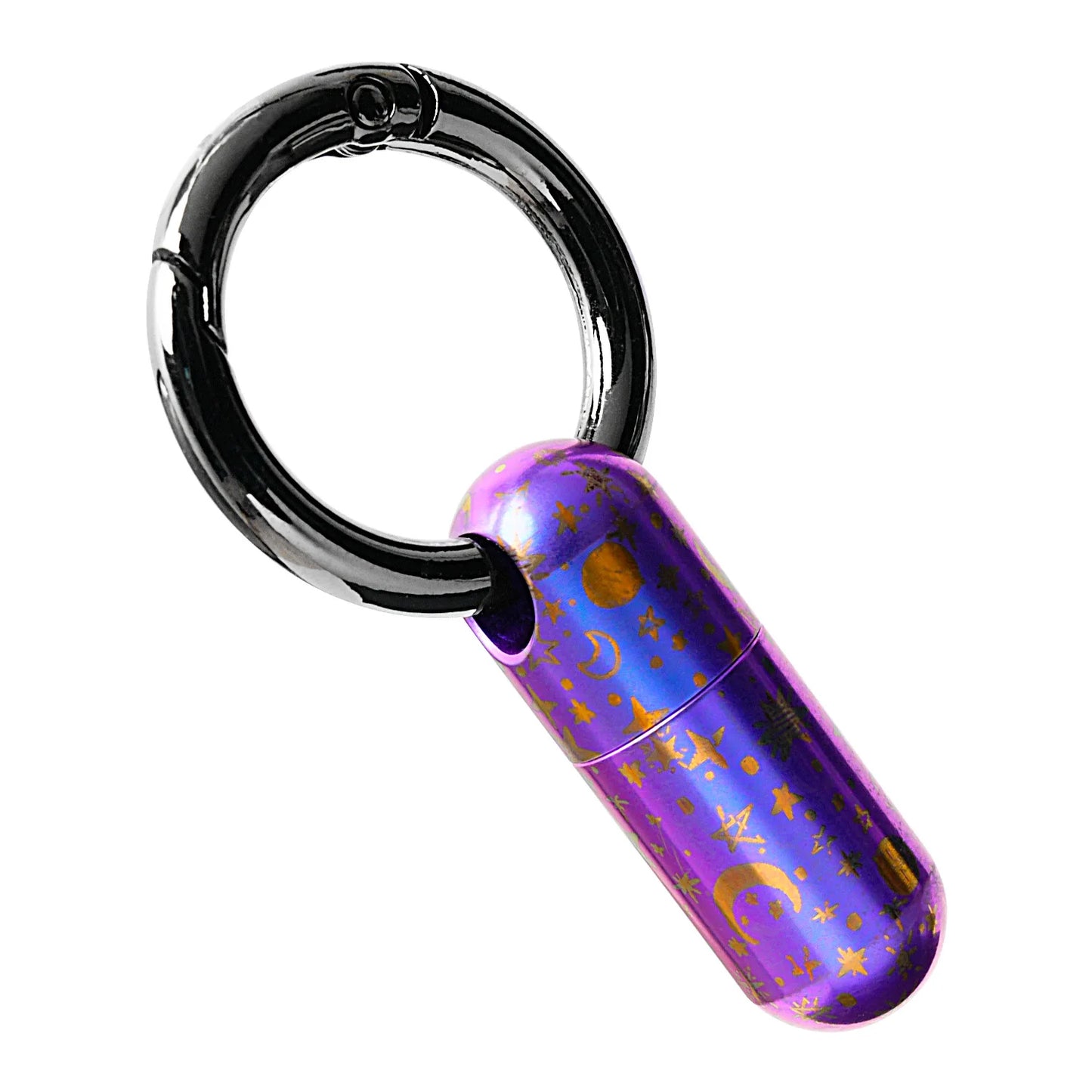 Pure Titanium Waterproof Bunker Portable Small Pill Box Sealed Waterproof Keyring Mini Carry-on First Aid Pill Bottle Three Colo Peaceful Pleasures Health and Wellness PURPLE