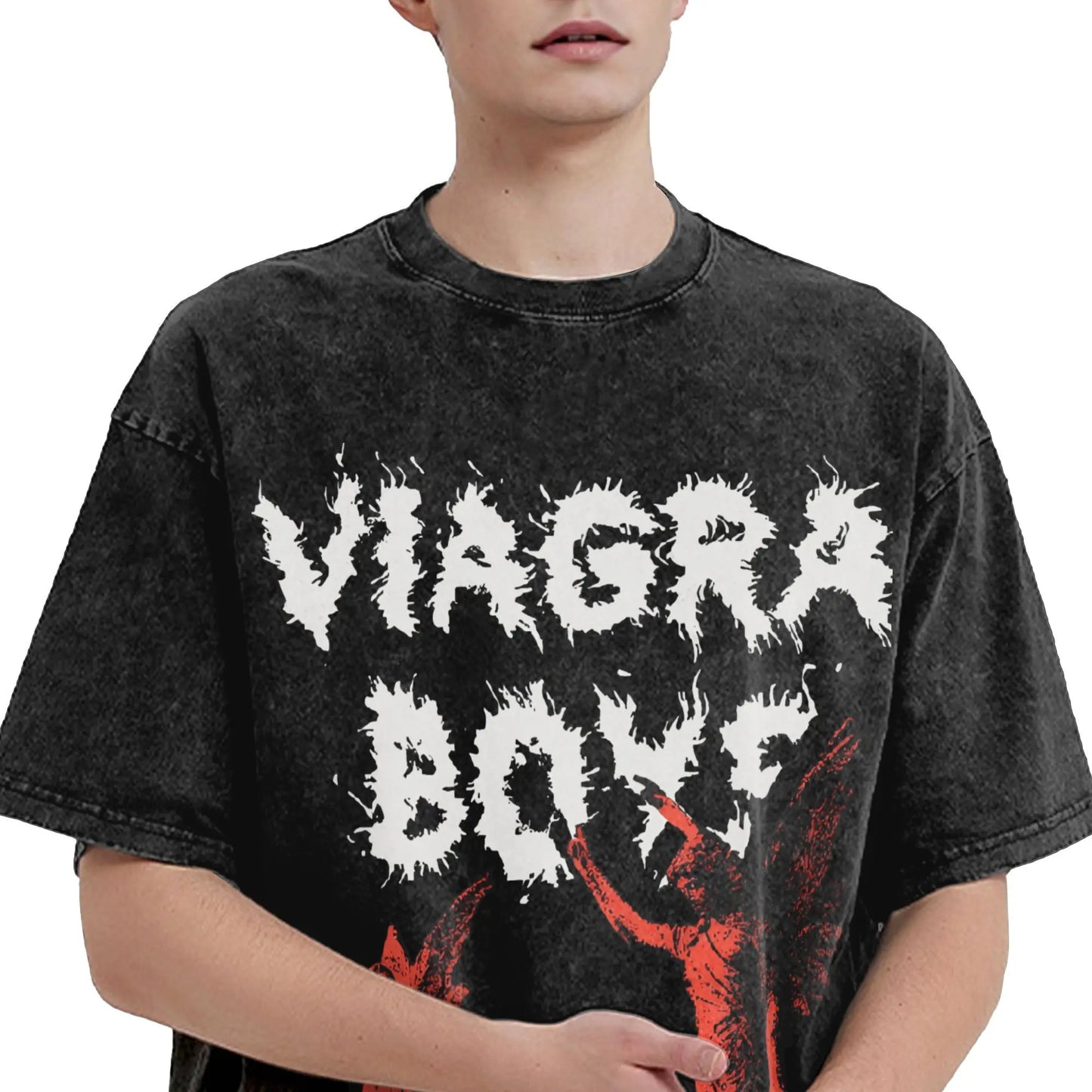 Viagra Boys Washed Men's T-Shirt | Post-Punk Vintage Graphic Tee Graphic T-Shirt Peaceful Pleasures Health and Wellness