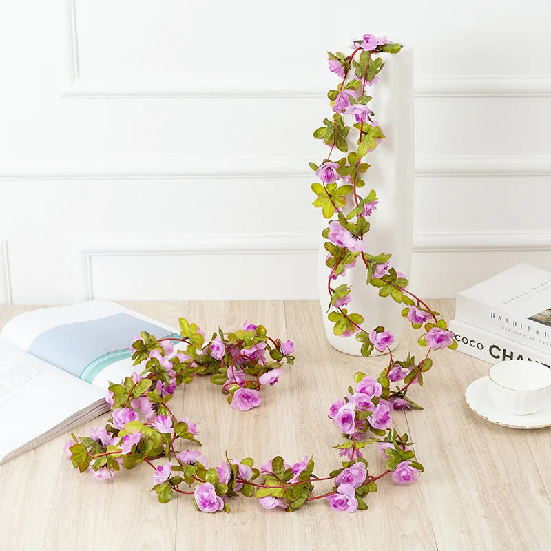 Artificial Silk Rose Vine Garland – Wedding & Home Decor