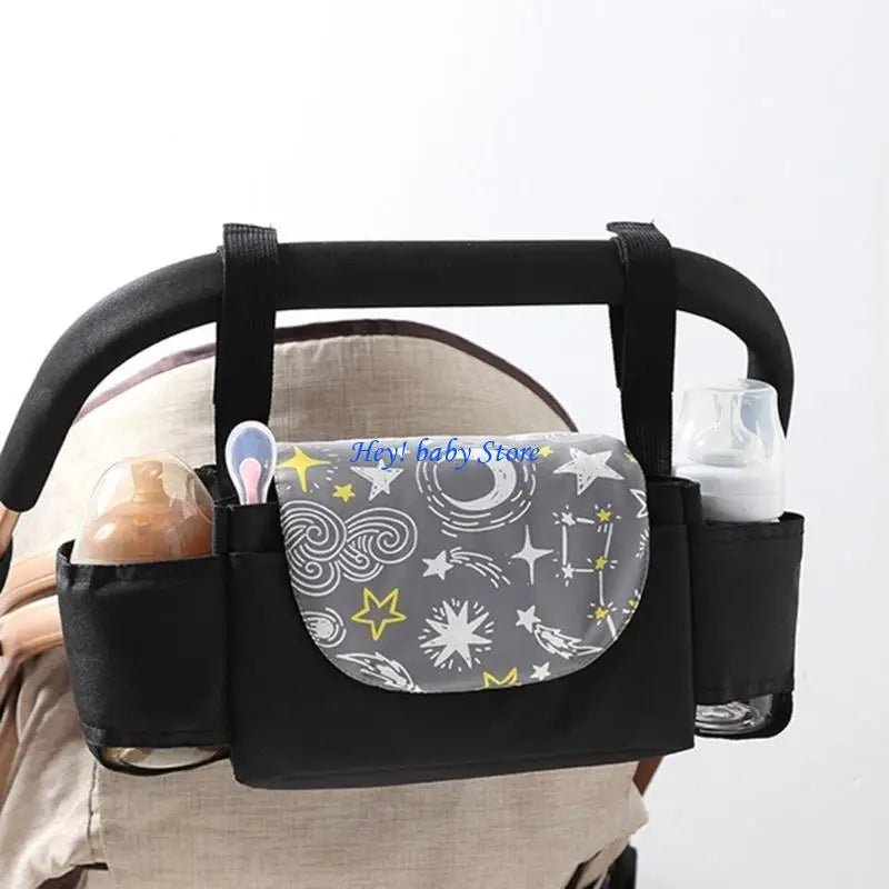 Universal Stroller Hanging Bag with Cup Holders & Diaper Storage