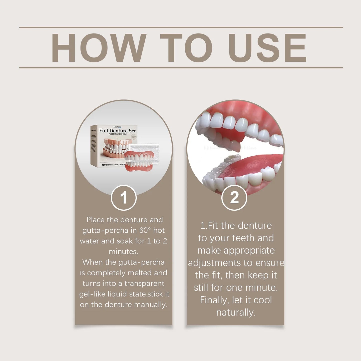 Oralhoe Adjustable Fake Teeth Veneer Kit – Upper & Lower Dentures