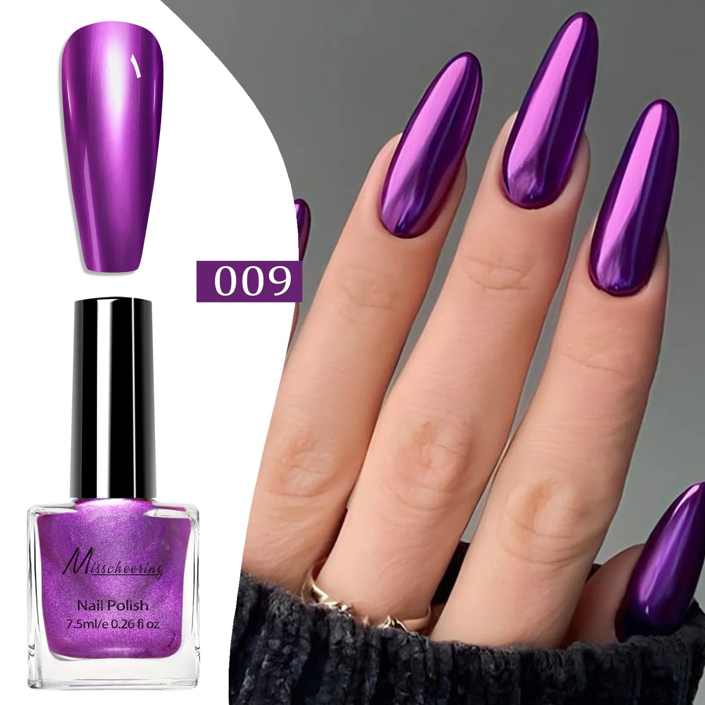 Chrome Mirror Nail Polish – 12 Metallic Shades, No UV Lamp