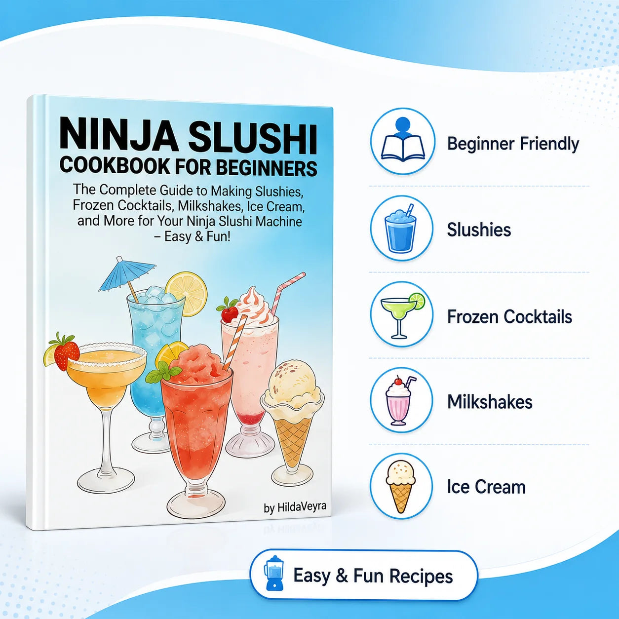Ninja Slushi Cookbook A5 Guide Beginners Slushies Milkshakes Ice