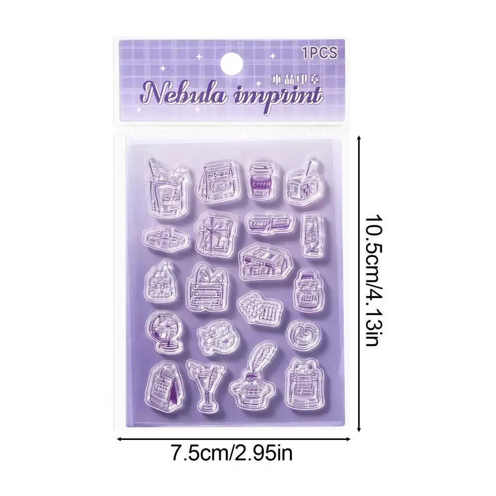 Clear Silicone Journaling Stamps with Acrylic Handle | Notebook