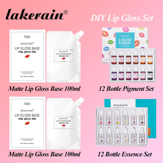DIY Lip Gloss Base Kit With Clear Lip Gloss Base Lip Safe Color Pigments Flavoring Oil DIY Lip Gloss for Beginners Cosmetic Kit Peaceful Pleasures Health and Wellness DIY Lip Gloss Kit