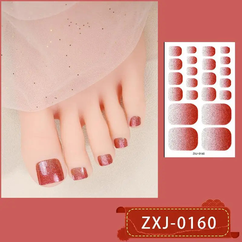 Glitter Toenail Polish Strips – Self-Adhesive Nail Wraps Nail Care Peaceful Pleasures Health and Wellness A