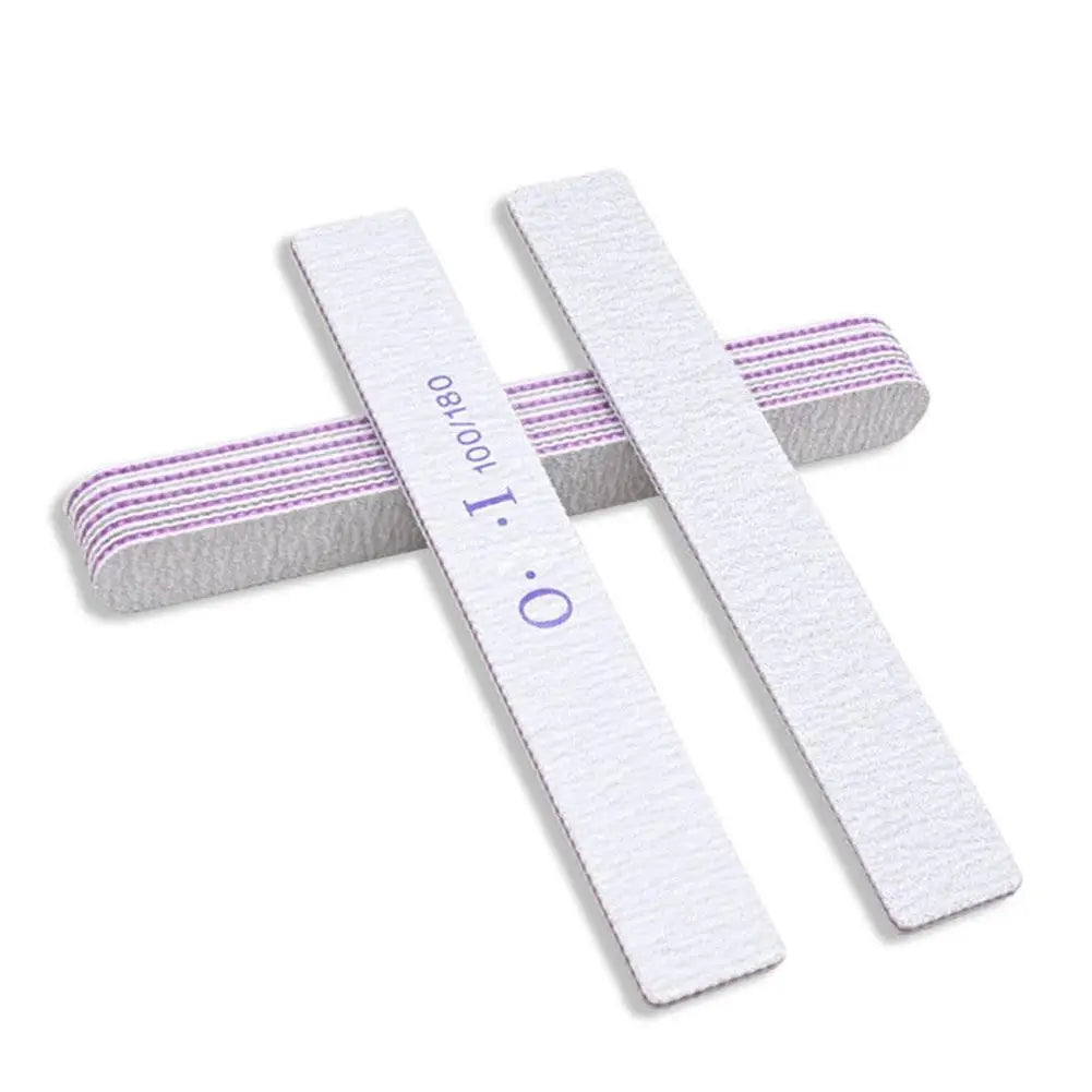 10PCS Nail Files 100/180, Professional Nail File and Buffers, Reusable Double-Sided Emery Board for Nail Manicure Kit for Women Peaceful Pleasures Health and Wellness E