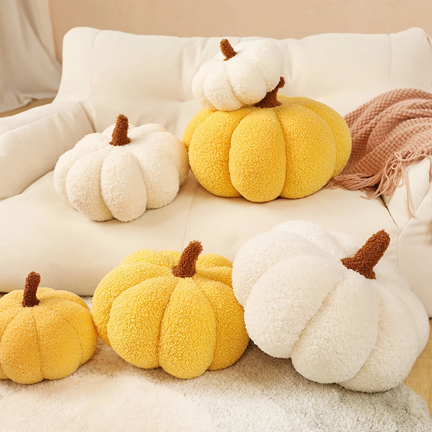 3D Pumpkin Plush Pillow | Fall Halloween Thanksgiving Décor