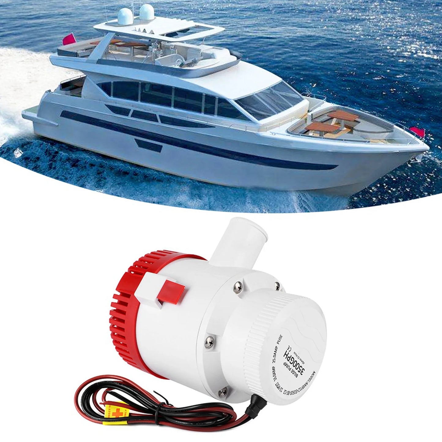 3500GPH 12V Professional Submersible Bilge Pump Marine Boat Yacht