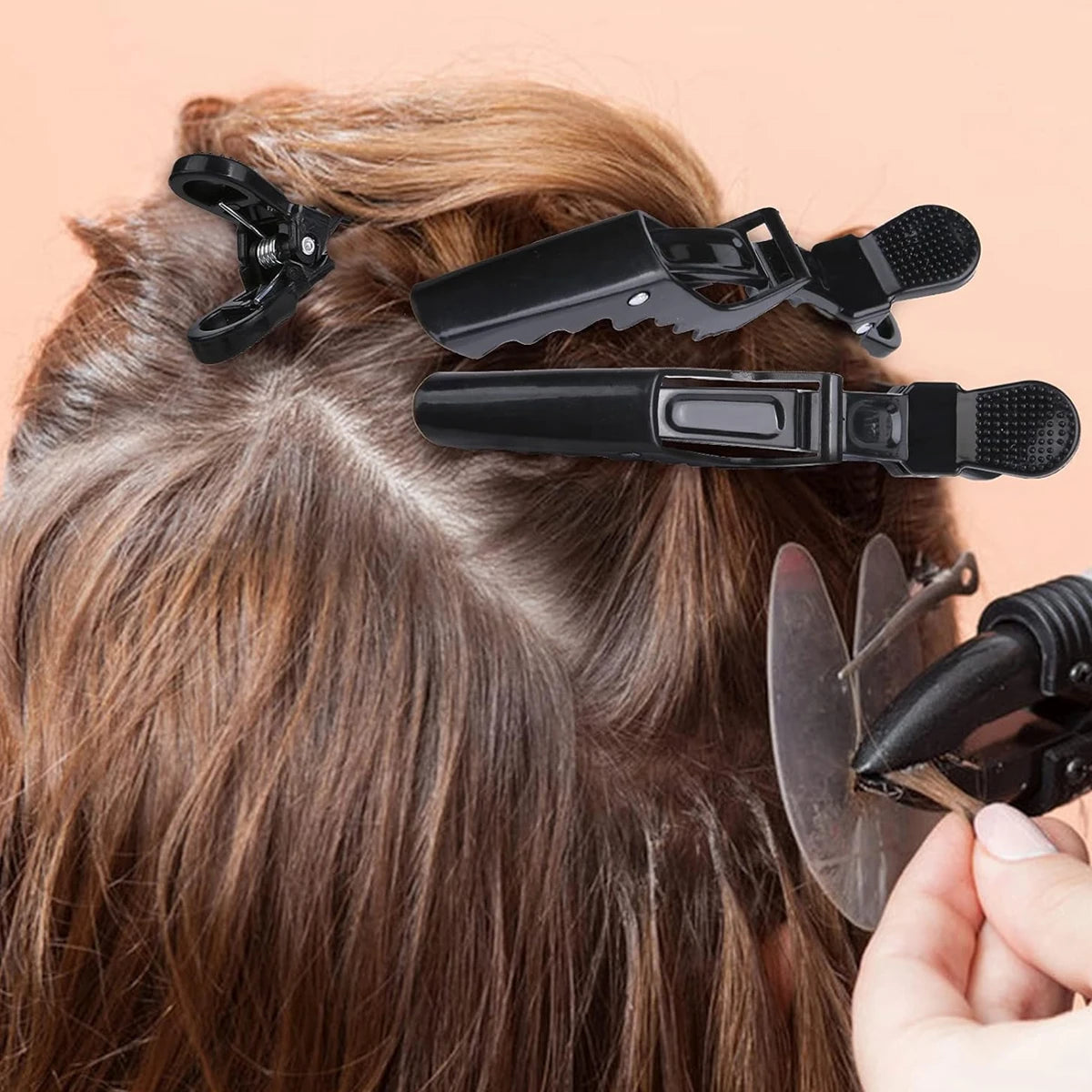 6pcs/Lot Black Plastic Alligator Clip Beauty Hairdressing Clamps Claw Section Alligator Hairpin Barber Styling Hairpin Supplies Peaceful Pleasures Health and Wellness