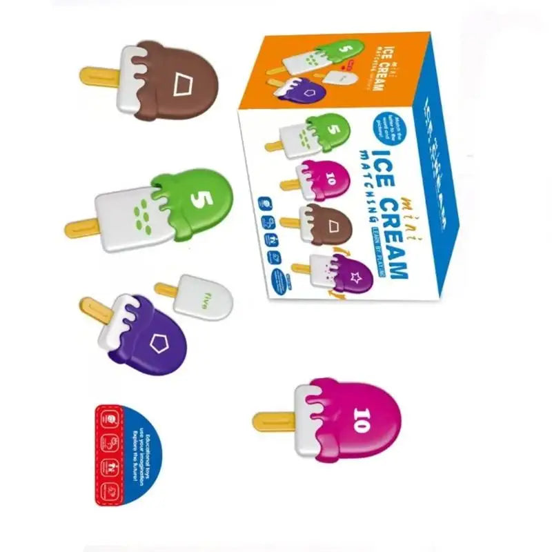 26-Piece Ice Cream Letter & Counting Matching Toy | Ages 3–6