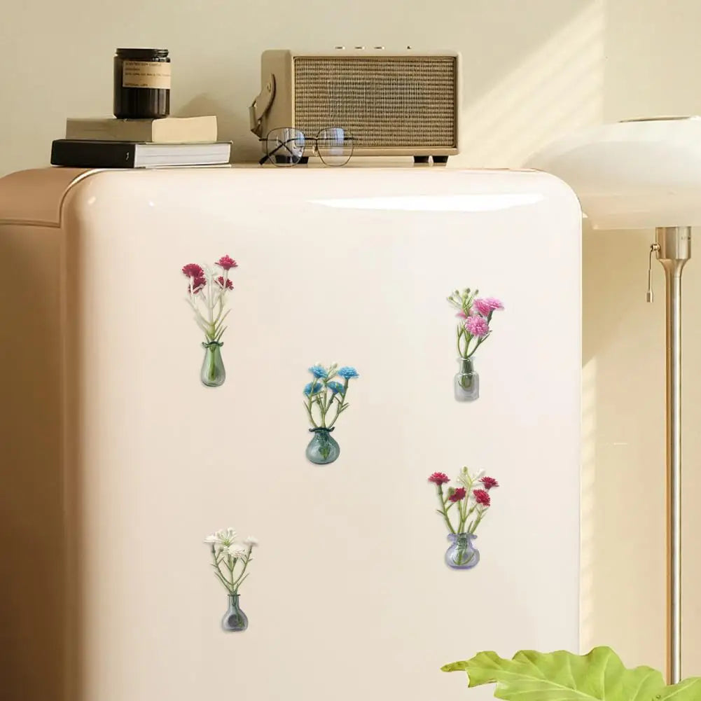 Mini Magnetic Glass Vase Magnets for Fridge, Locker & Desk