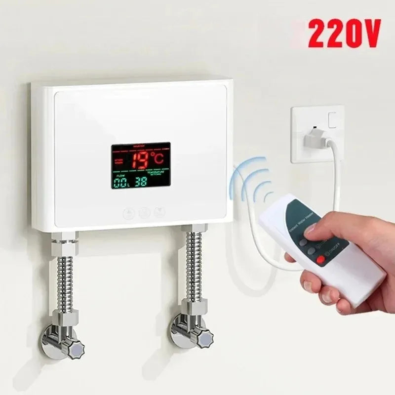 Instant Tankless Electric Water Heater 3000W 220V Wall Mounted Fast Heating for Bathroom Shower Kitchen Sink Peaceful Pleasures Health and Wellness