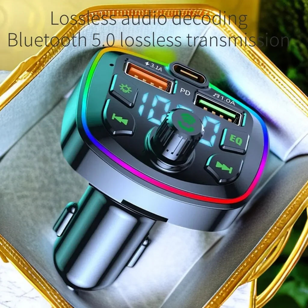 Car Bluetooth 5.0 FM Transmitter | Dual USB Fast Charging & MP3