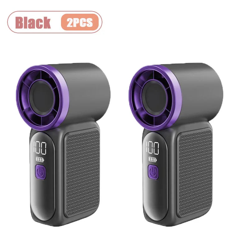 Turbo Mini Handheld Fan USB Rechargeable | 100-Speed Control