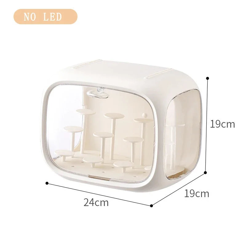 Practical Blind Box Storage Display Rack Space Capsule Storage Box Mini Figure Acrylic Display Cabinet Home Ornaments Decoration Peaceful Pleasures Health and Wellness Milky-no led