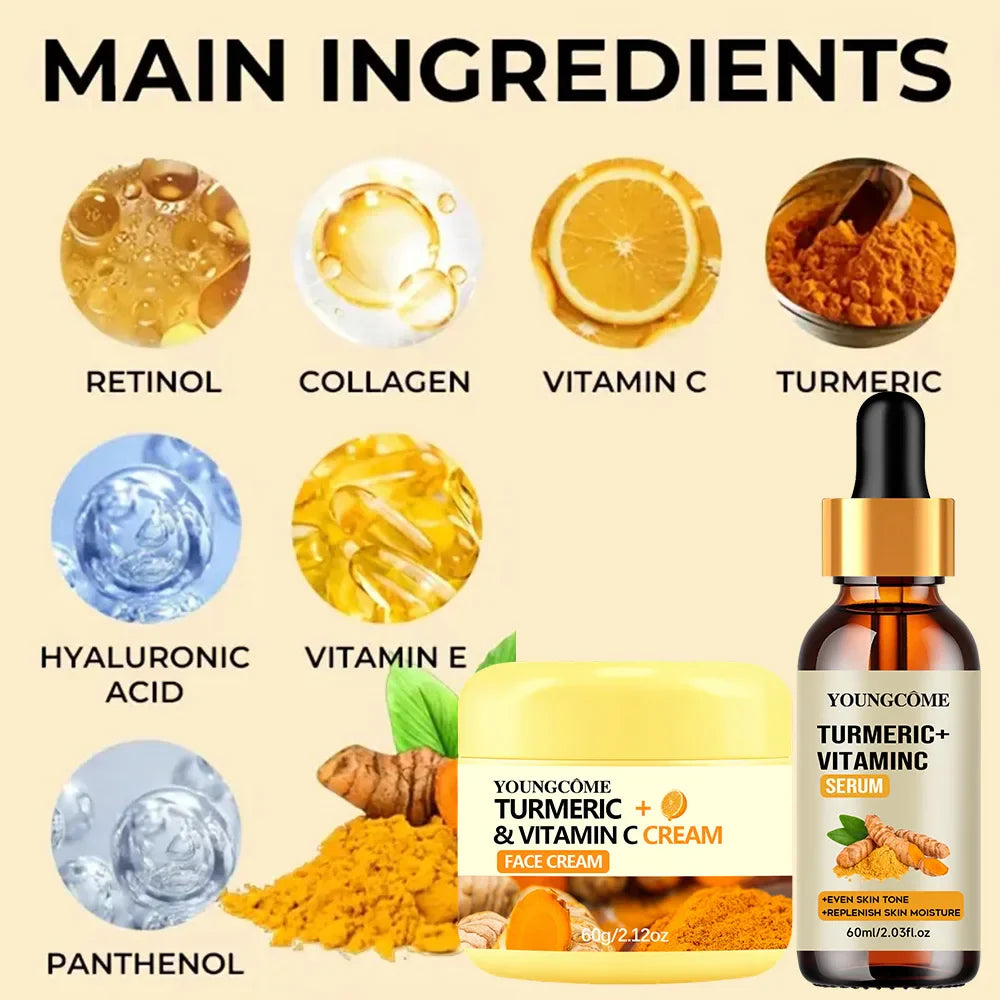 YOUNGCOME Turmeric & Vitamin C Cream Set – Collagen & Retinol