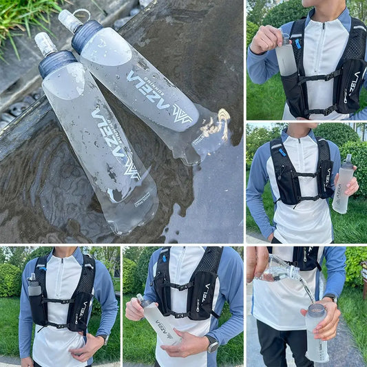 250/500ml Summer Folding Sport Water Bottle Portable Lightweight Soft Water Bag Hiking Running Water Cup Outdoors Peaceful Pleasures Health and Wellness