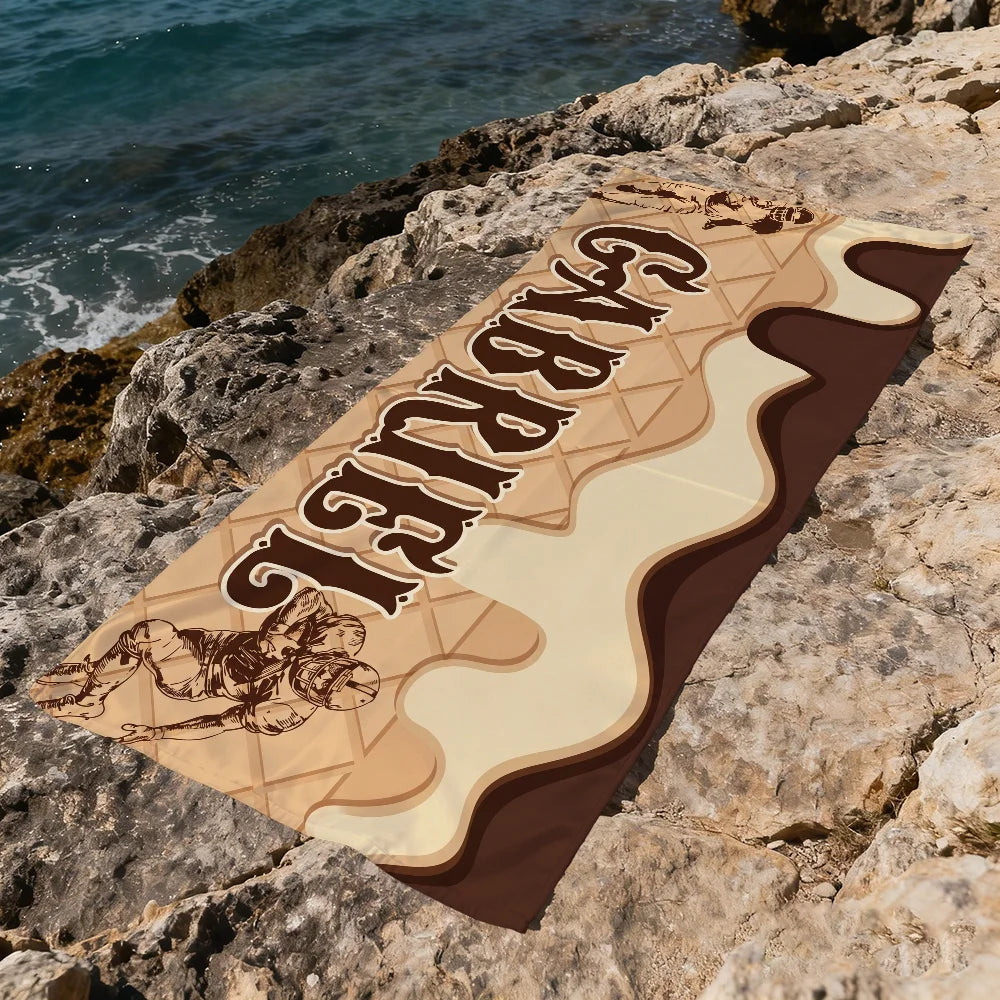 Personalized Ice Cream Drip Beach Towel | Quick Dry, Soft Beach Towel Peaceful Pleasures Health and Wellness