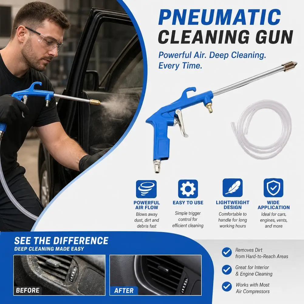 Pneumatic cleaning gun, high-pressure spray gun, car engine oil, dirt, water, and air dual-purpose adjustable air pressure dust Peaceful Pleasures Health and Wellness