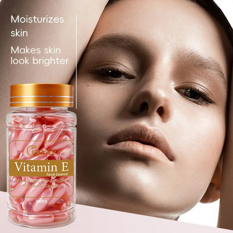 Vitamin E Facial Essence Capsules – 80pc Hydrating Face Oil
