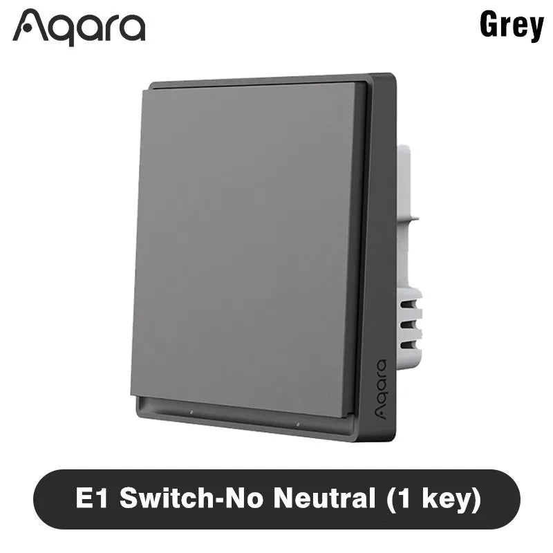 Aqara E1 Smart Wall Switch Zigbee 3.0 Wireless Key Light Switch Fire Wire With/No Neutral For Xiaomi Home Homekt APP Peaceful Pleasures Health and Wellness Grey No Neutral 1key China Mainland