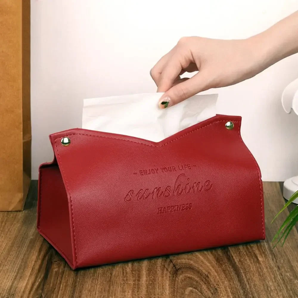 Modern PU Leather Tissue Box Cover | Car & Home Decor