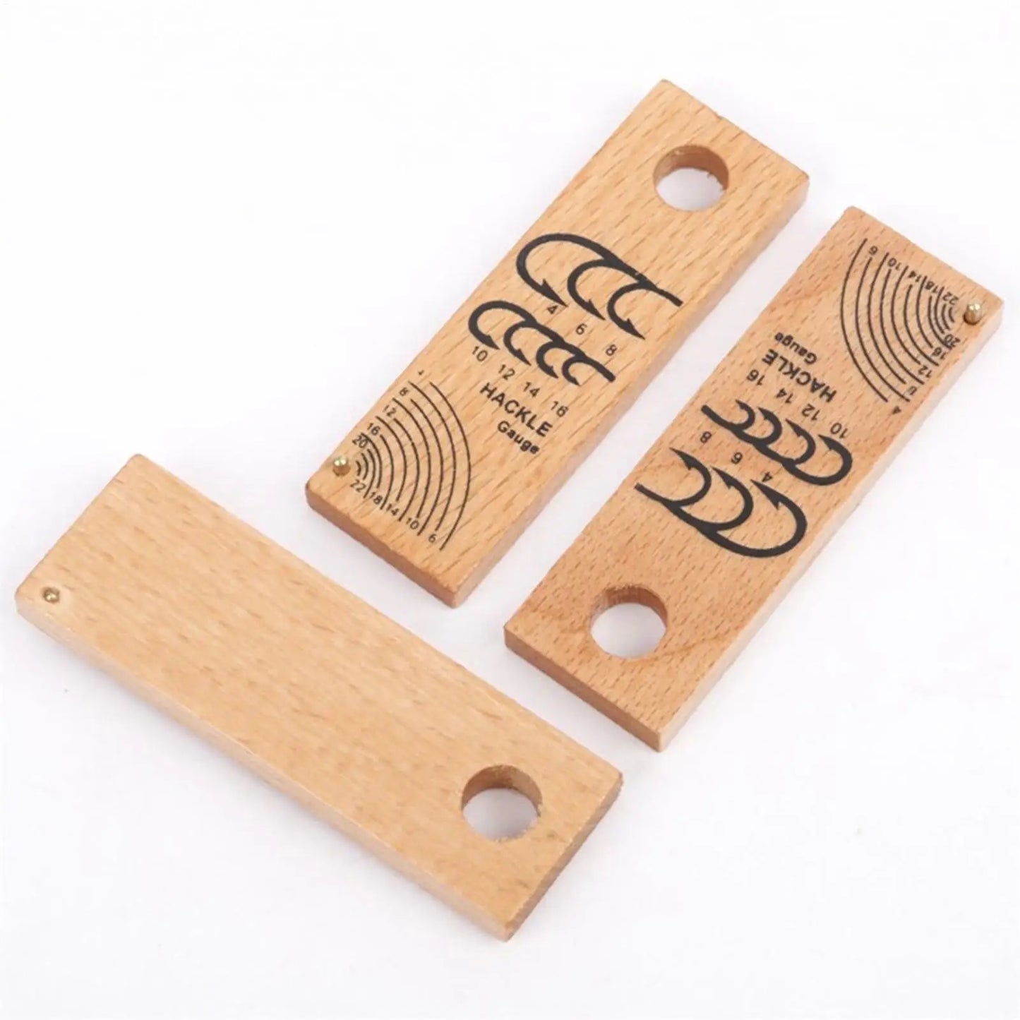 Wooden Fly Hook Size Chart & Tying Gauge | Precise Measuring Tool