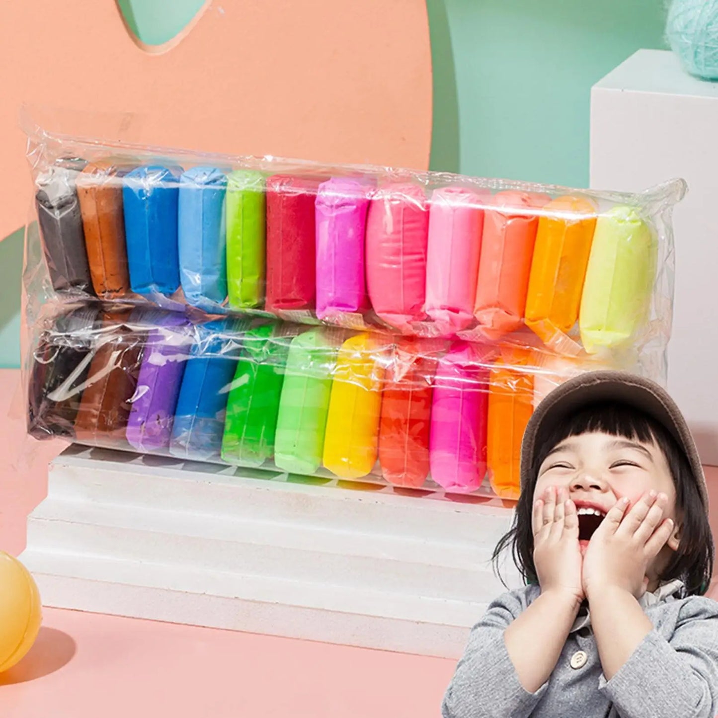 Air Dry Clay Kit 12/24/36 Colors – Kids Craft Modeling Set