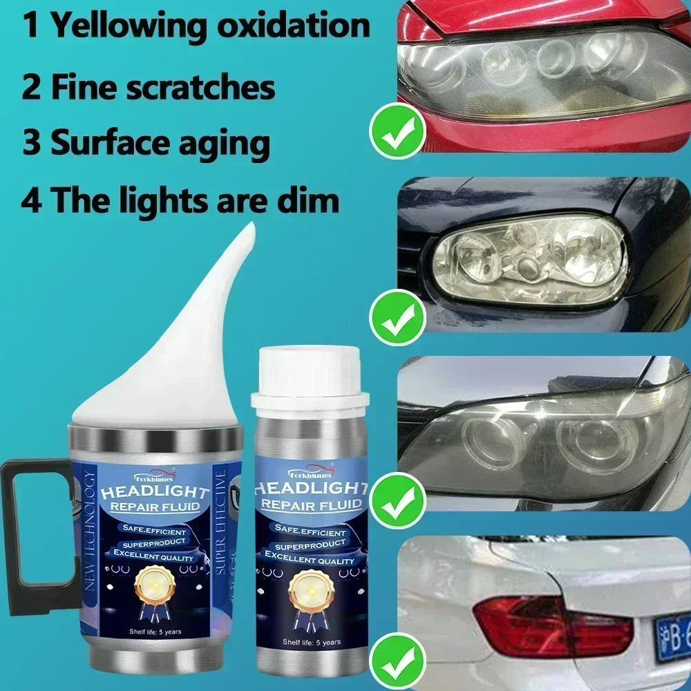 Car Headlights Renovation Polishing Kit Headlight Restoration Kit Workshop Automotive Care Tool 800ML Liquid Polymer Evaporator Peaceful Pleasures Health and Wellness