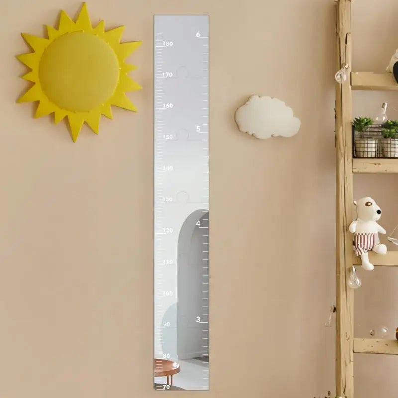 Kids Acrylic Height Chart Wall Mirror | Nursery Growth Ruler Kids Growth Chart Peaceful Pleasures Health and Wellness