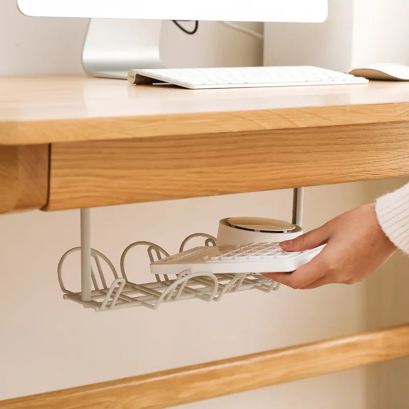 Plastic Storage Rack Cable Organizer Desk Set Rack Shelf Table Bottom Socket Holder Hanging Rack Office Stationery Holder Peaceful Pleasures Health and Wellness