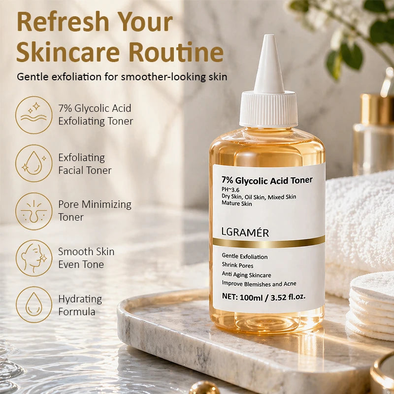 LGRAMER 7% Glycolic Acid Exfoliating Toner – Pore Minimizer 100ml