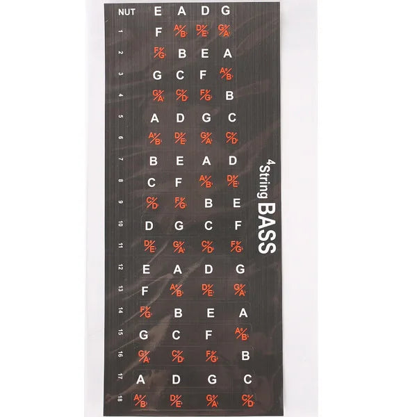 4 5 Chord Bass Scale Sticker English Letters Tone Names Electric