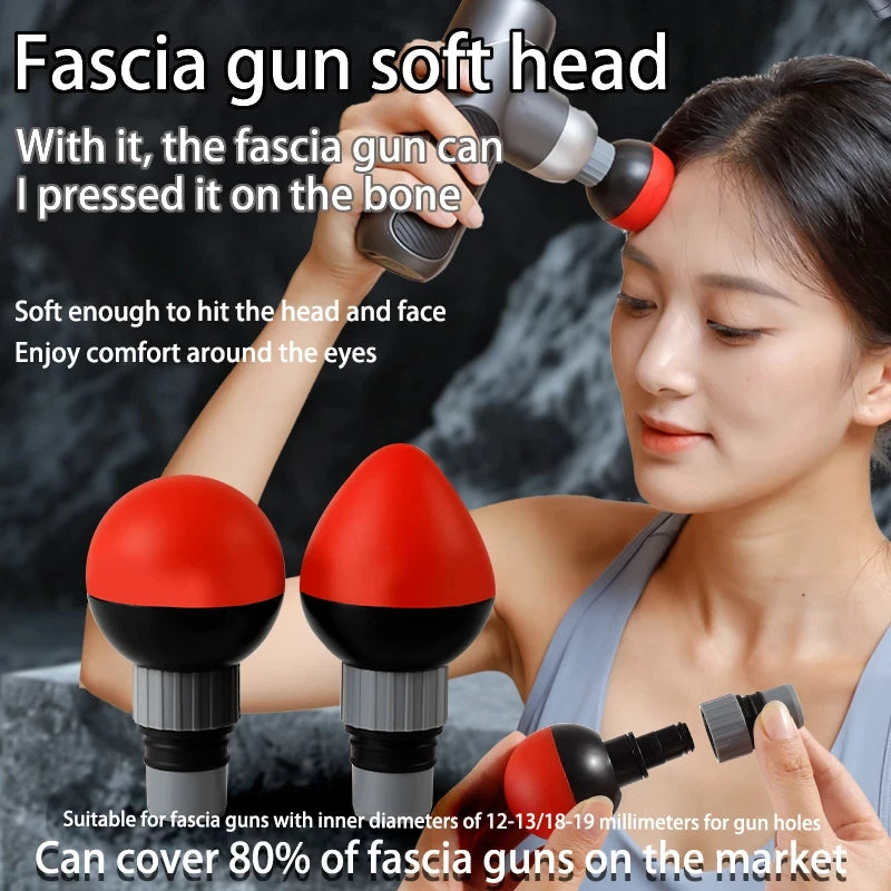 Fascia Gun Massage Tip 12mm-18mm Bore Massage Gun Accessory Silicone Soft Head for Deep Tissue Muscle Relief Peaceful Pleasures Health and Wellness