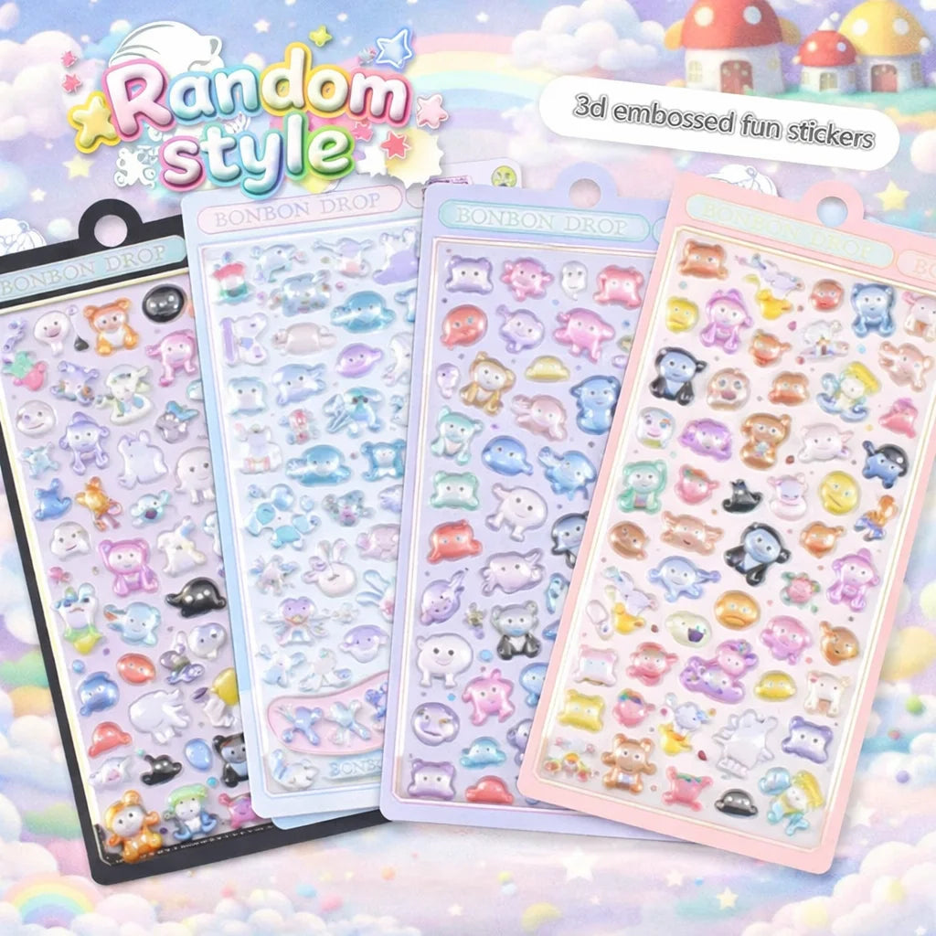 Fun 3D Pop Up Stickers Girls Kids DIY Craft Crystal Diamonds Cute