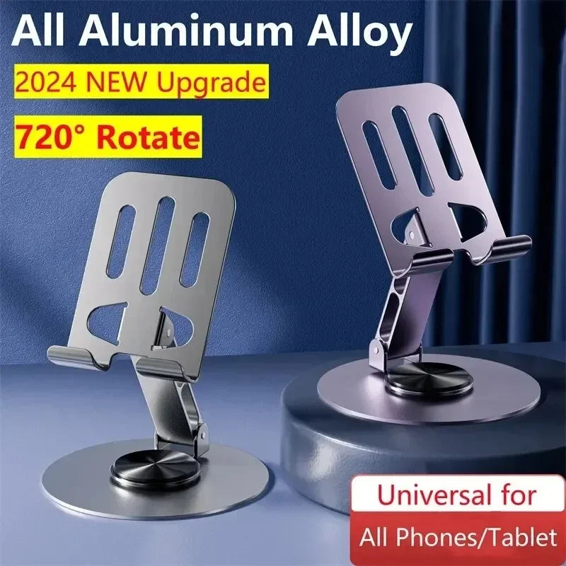 720° Rotating Aluminum Tablet & Phone Stand – Foldable Holder