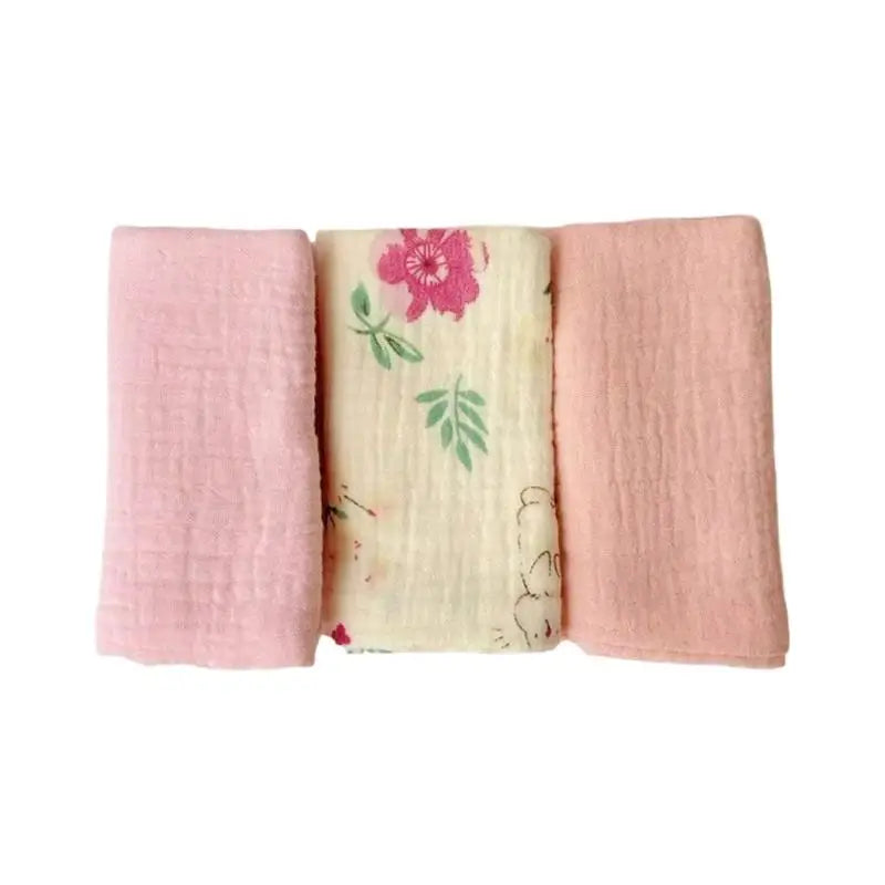 Soft Cotton Baby Washcloths Set of 3 | Newborn Bath Towels