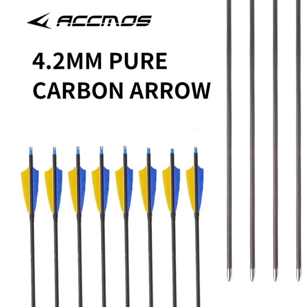 6 12 Pure Carbon Arrow ID4 28''30''31''Shaft Spine 300 400 500 600