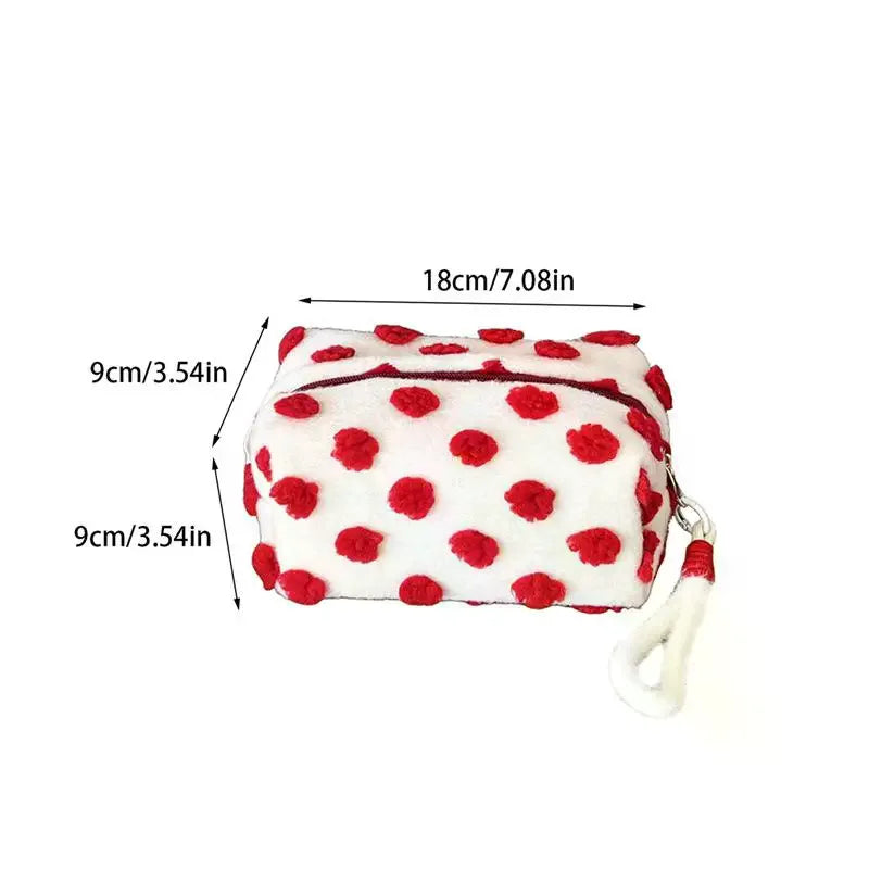 Christmas Style Makeup Bag Dot Cosmetic Pouch With Handle Gift For Women Large Capacity Travel Toiletry Wristlet Purse Organizer Peaceful Pleasures Health and Wellness