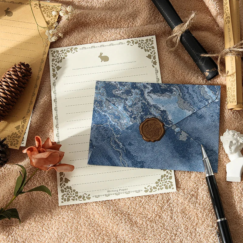 gilding Valentine's Day Envelope Letter Set Embossed Texture Handwritten Love Letter Lacquer Envelope Peaceful Pleasures Health and Wellness