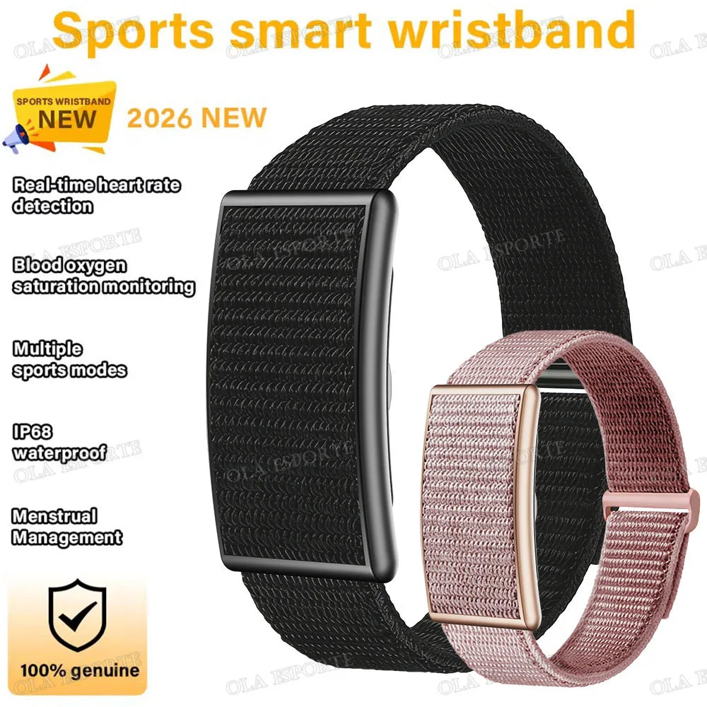 2026 Sport Fitness Tracker Smart Bracelet Men Women Heart Rate Sleep Blood Pressure Monitor Pedometer Waterproof Smartwatch Band Peaceful Pleasures Health and Wellness 1Black 1Pink