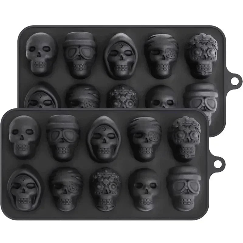 10-Grid Skull Ice Cube Mold | Silicone Halloween Ice Maker