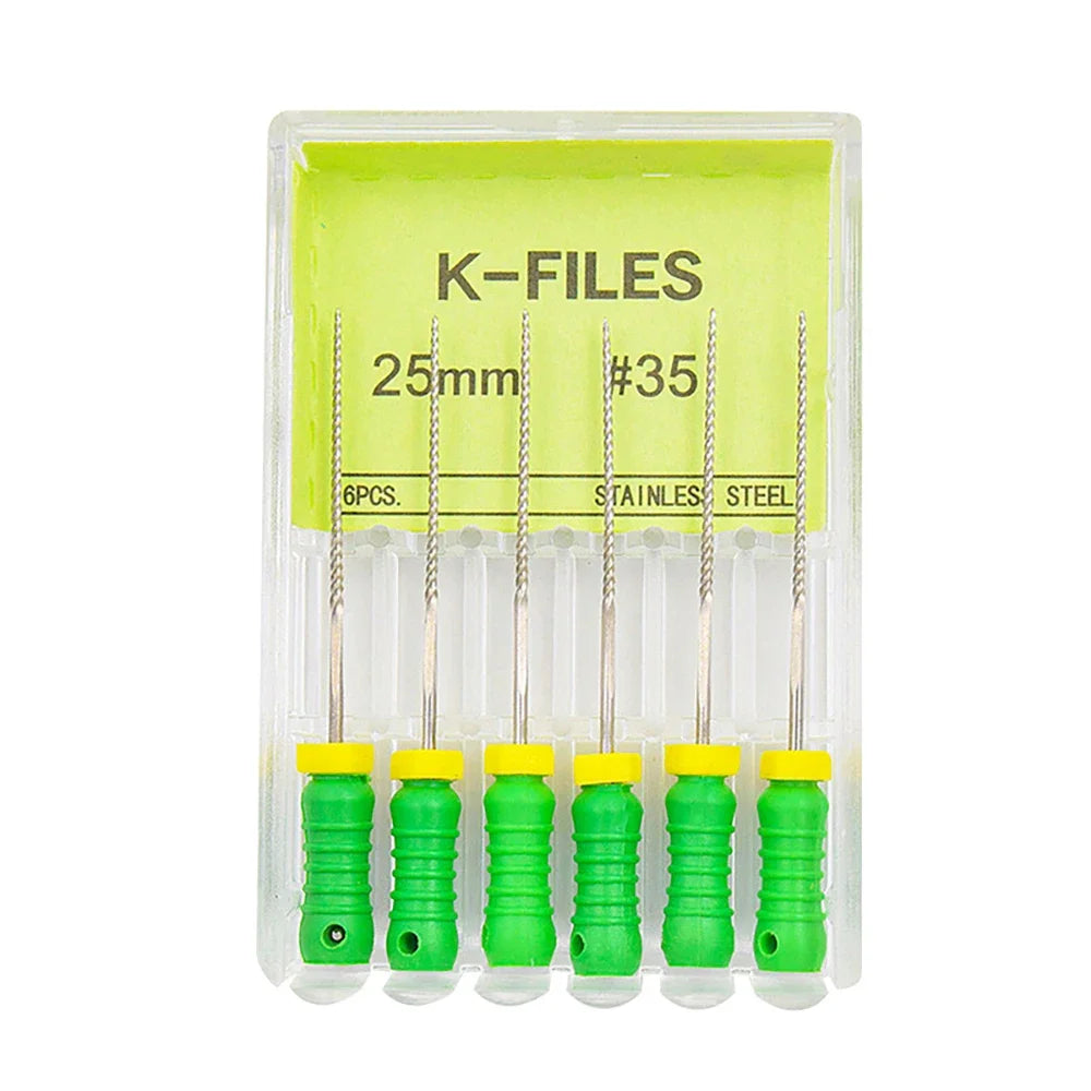 Dental K-Files 6pcs | Stainless Steel Root Canal Hand Files